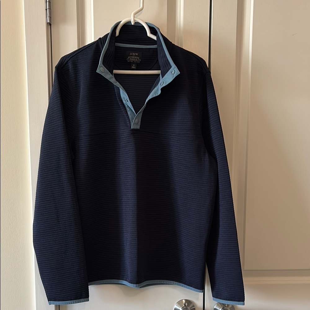J. Crew Factory Navy and Light Blue Shirt Jacket
